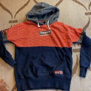 Superdry Men's Navy & Orange Hooded Sweatshirt